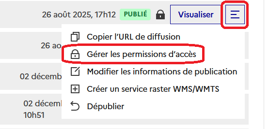 Image décrivant comment accéder aux permissions d’un service
