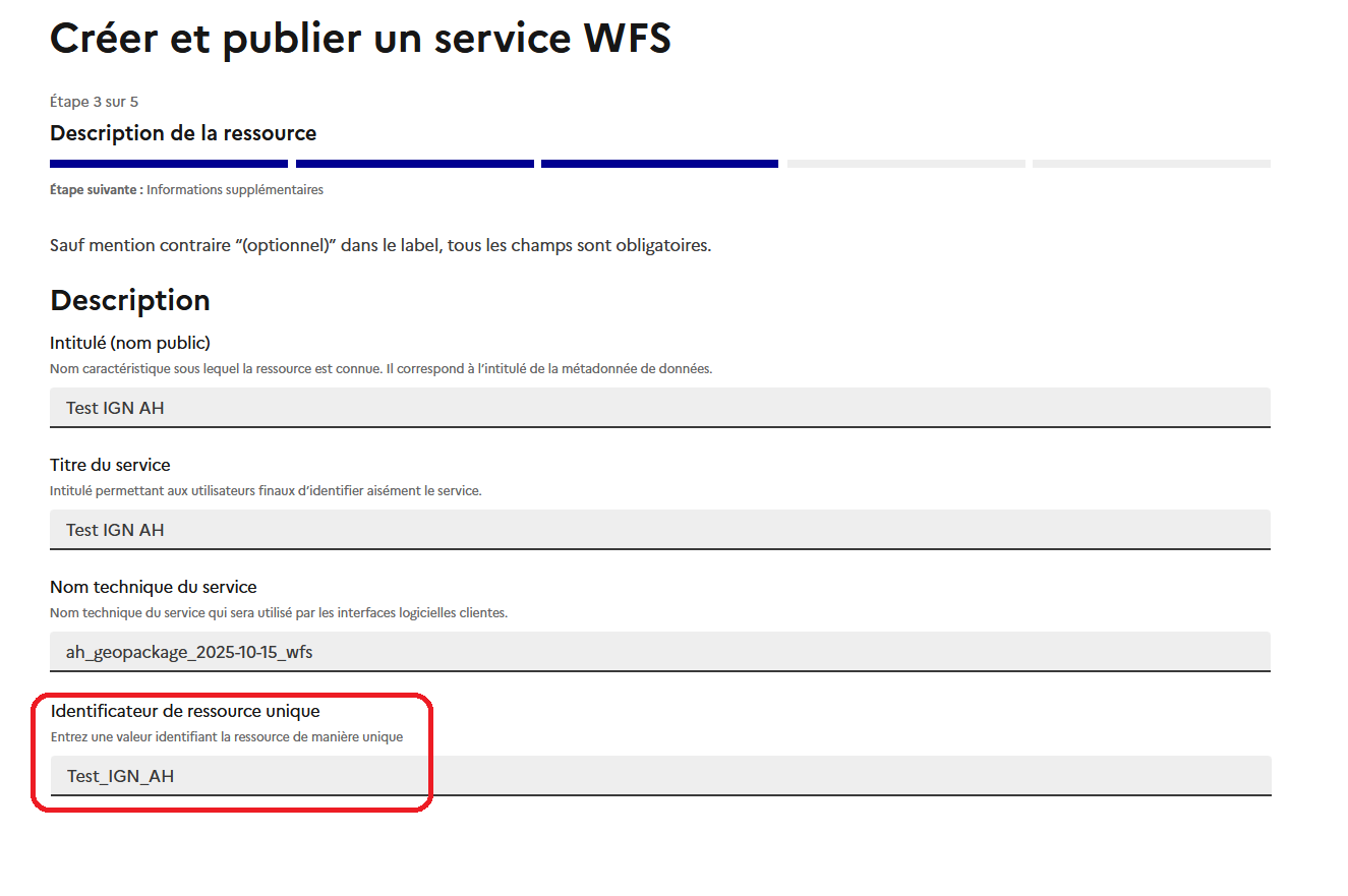 Image décrivant l’identifiant unique d’une fiche produit lors de la modification des métadonnées