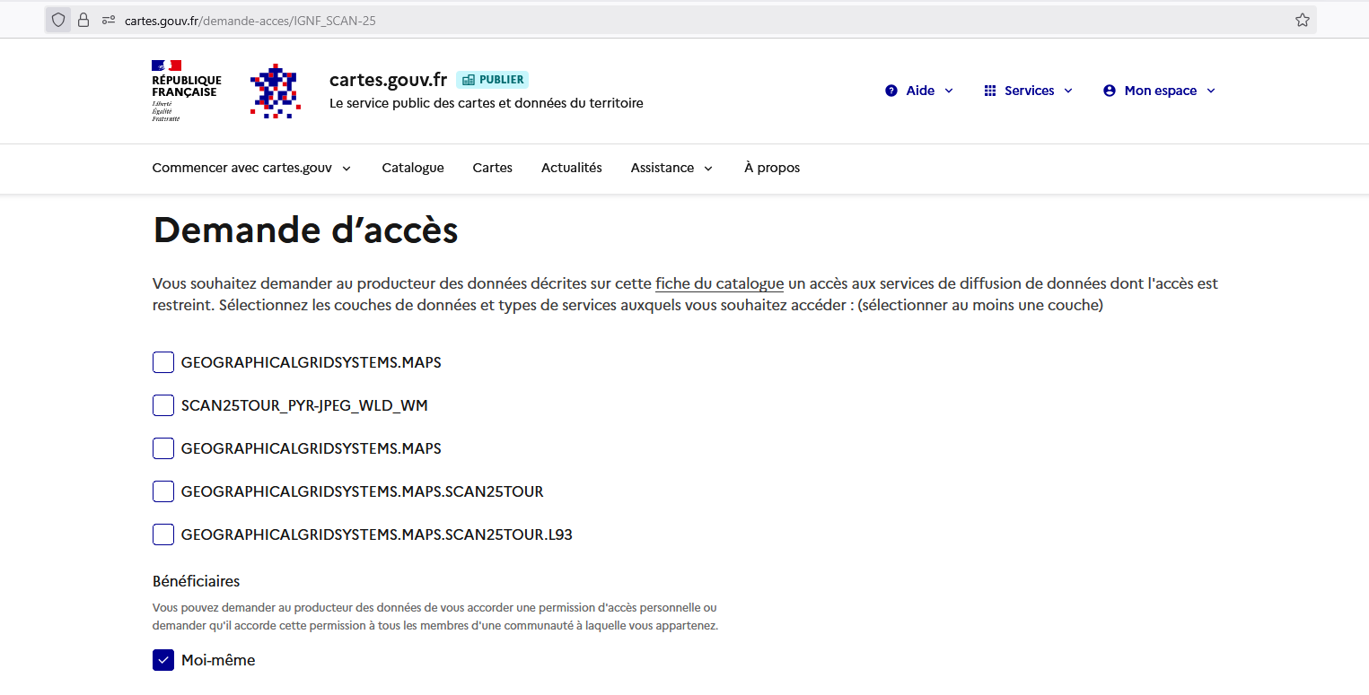 Image décrivant le formulaire de demande d’accès