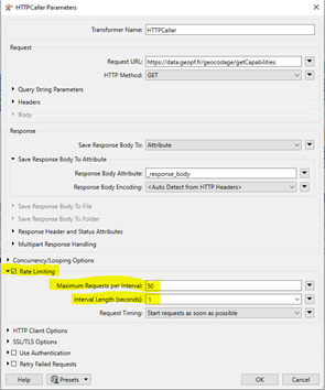Paramétrage de la fréquence d’appel sous FME, copie d’écran de l’interface