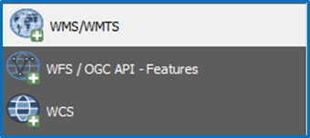 Sélection du type WMS/WMTS