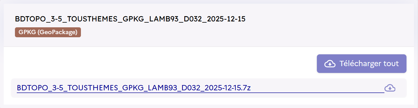 Finalisation du téléchargement