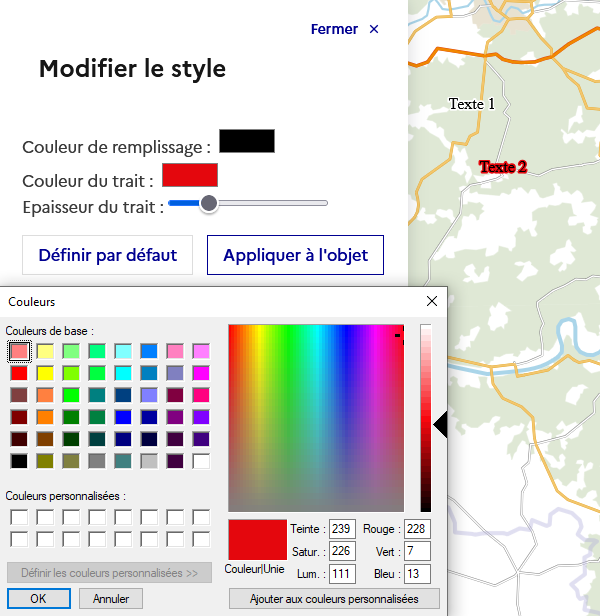 Image décrivant comment modifier la couleur du contour d’un texte