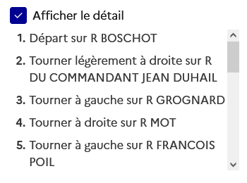 Image décrivant le détail de l’itinéraire