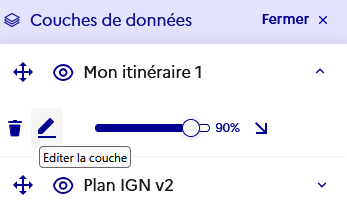 Image décrivant comment reprendre un itinéraire existant