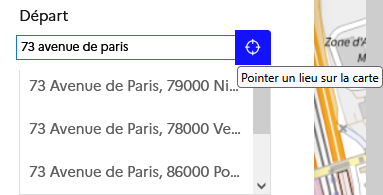 Image décrivant comment renseigner un point de départ