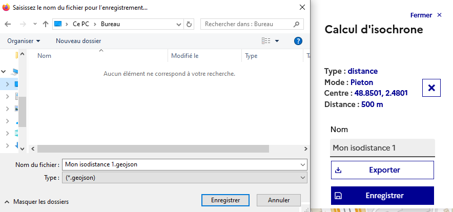 Image décrivant comment exporter son résultat en local