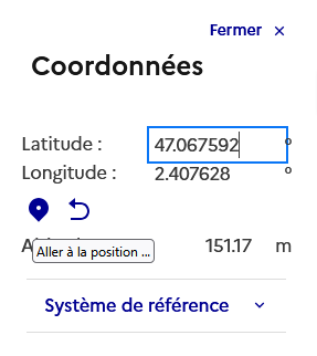 Image décrivant comment placer le point aux coordonnées renseignées