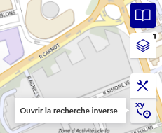 Image décrivant le panneau de l’outil trouver une adresse