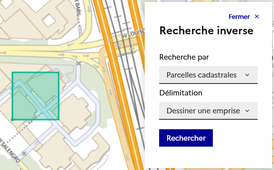 Image décrivant comment rechercher avec une emprise