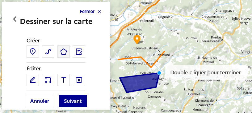 Image décrivant la modale de description du signalement