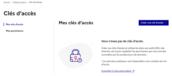 Créer une clé d’accès