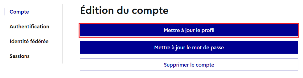 Mise à jour du profil