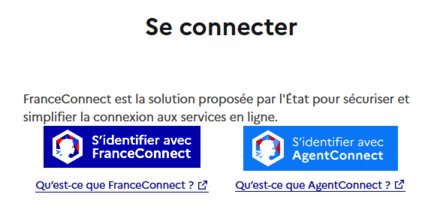 Se connecter par FranceConnect ou AgentConnect