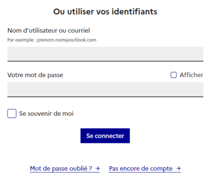 Se connecter par le biais du site