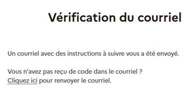 Vérification du courriel