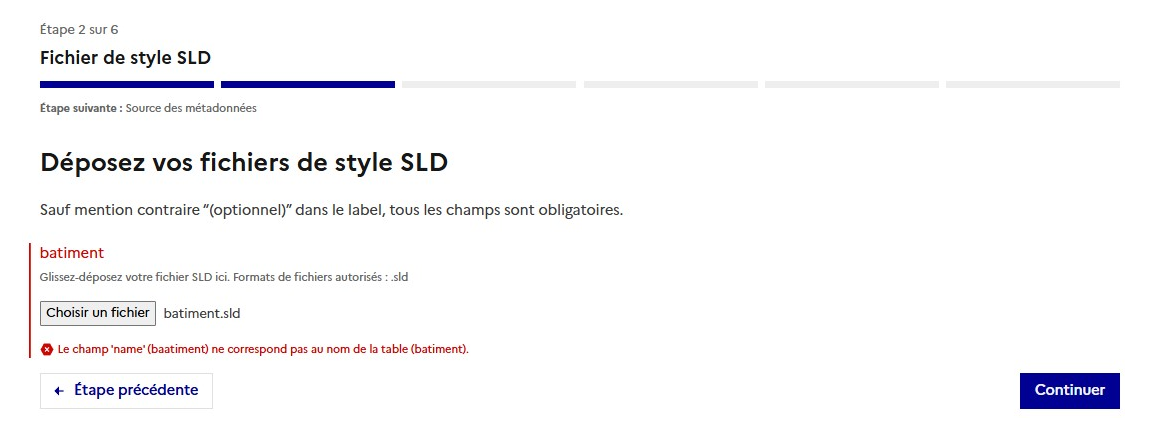 Choix de fichier de style SLD