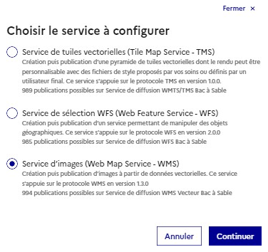 Sélectionner Service d’images (Web Map Service - WMS)