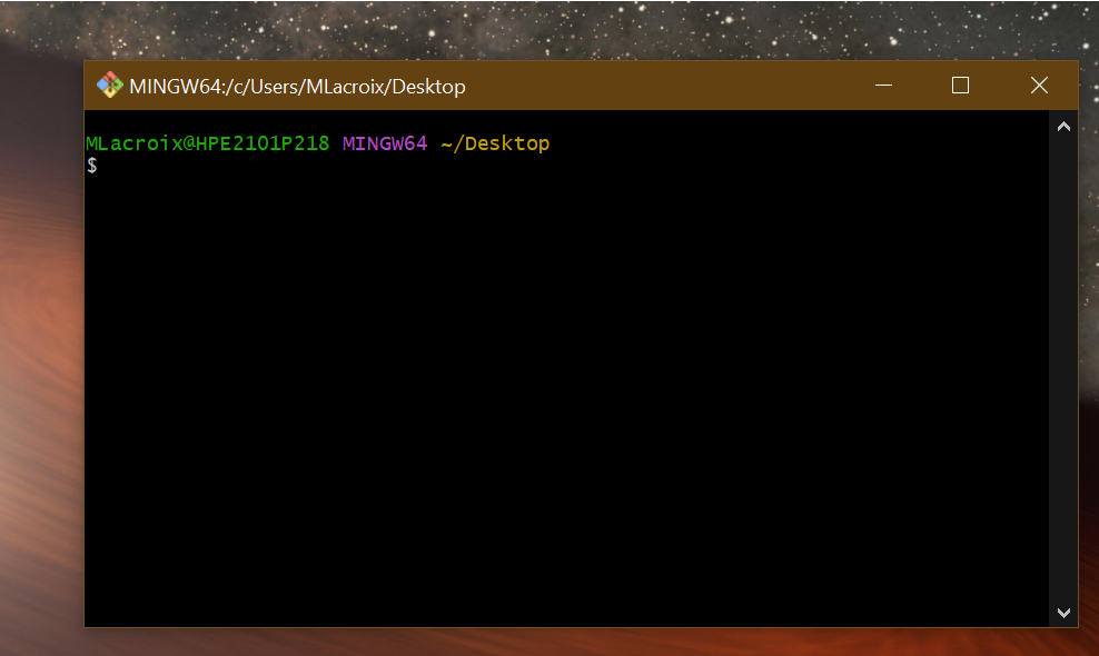 Image décrivant l'apparence de la console git